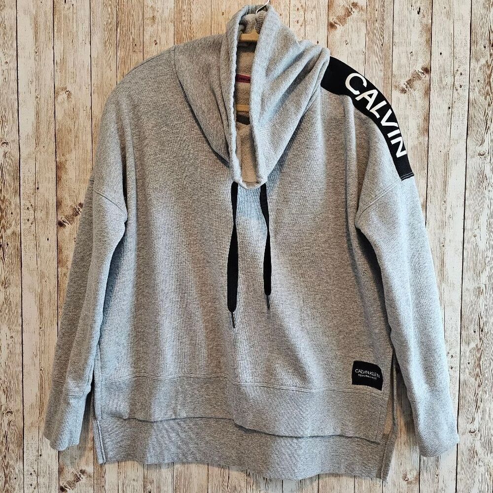 Women's Calvin Klein Performance Sports Gray Hooded Sweatshirt - Size S
